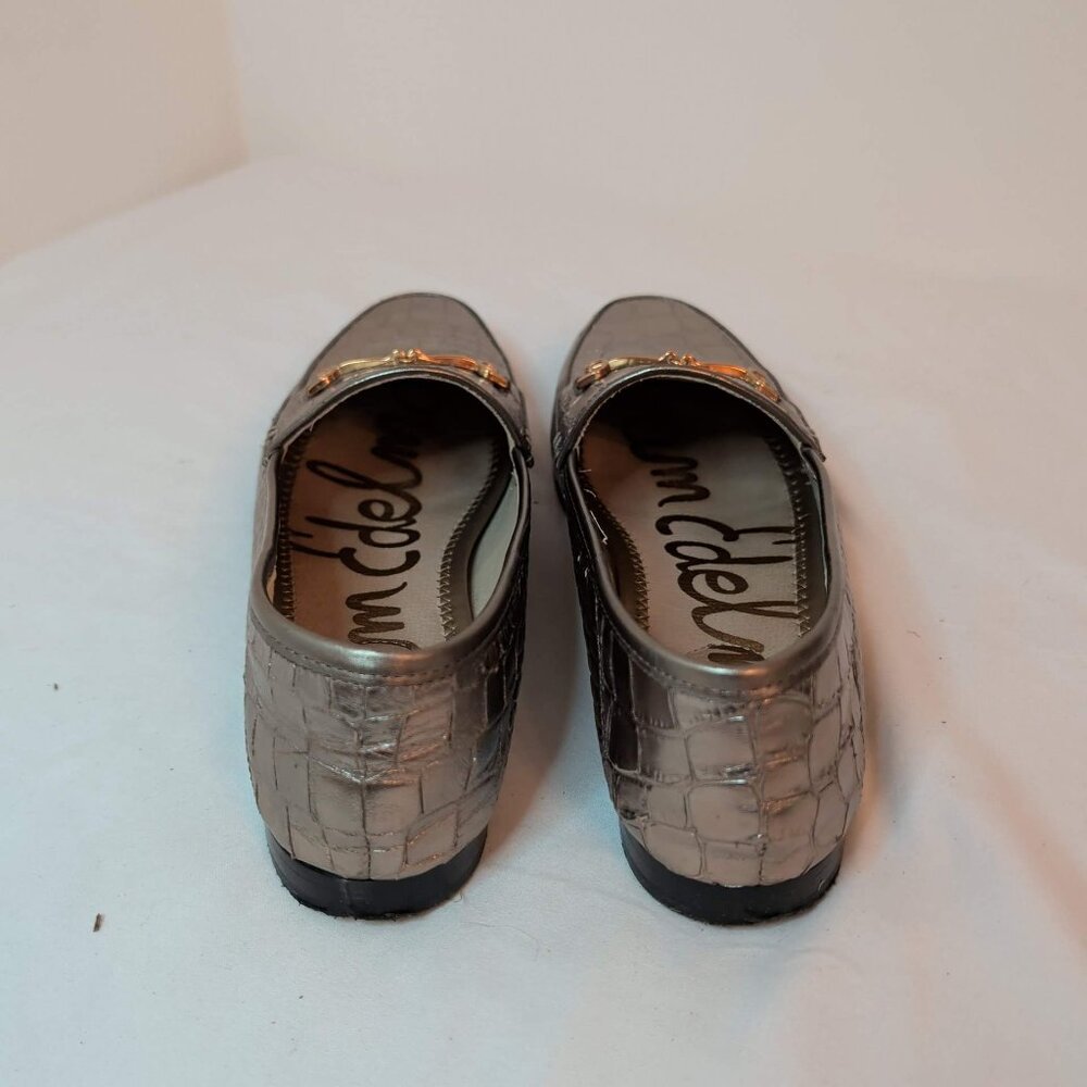 Sam Edelman Bronze Croc Embossed Loraine Leather Loafers - Picture 5 of 10